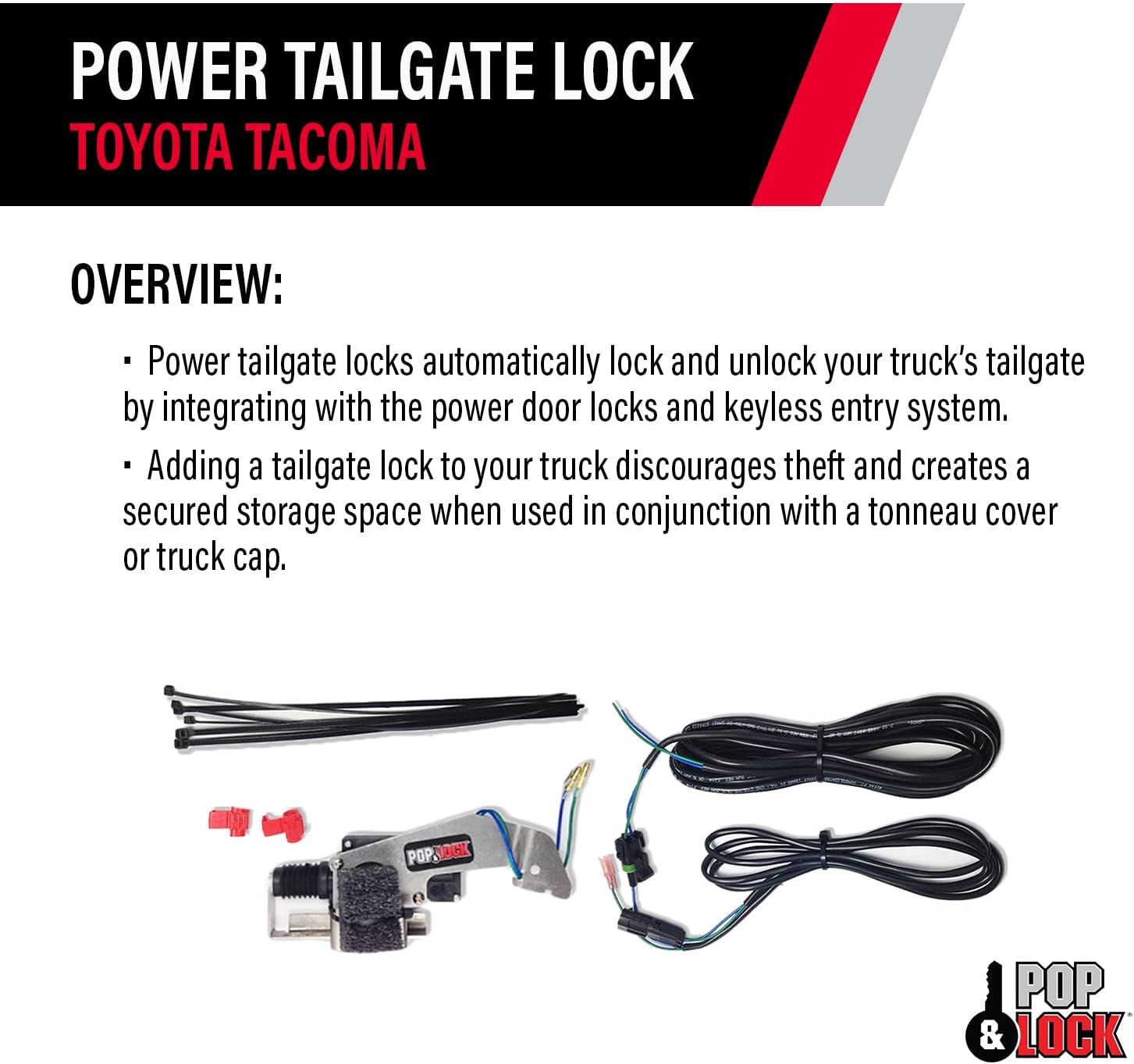 Pop & Lock – Power Tailgate Lock for Toyota Tacoma, Fits Models 2005 to 2015 (PL8521)