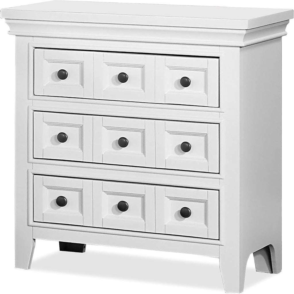 Furniture of America Zinnia Transitional Storage Wood 3-Piece Bedroom Set, Bed and 2 Nightstands, Full-Size, White