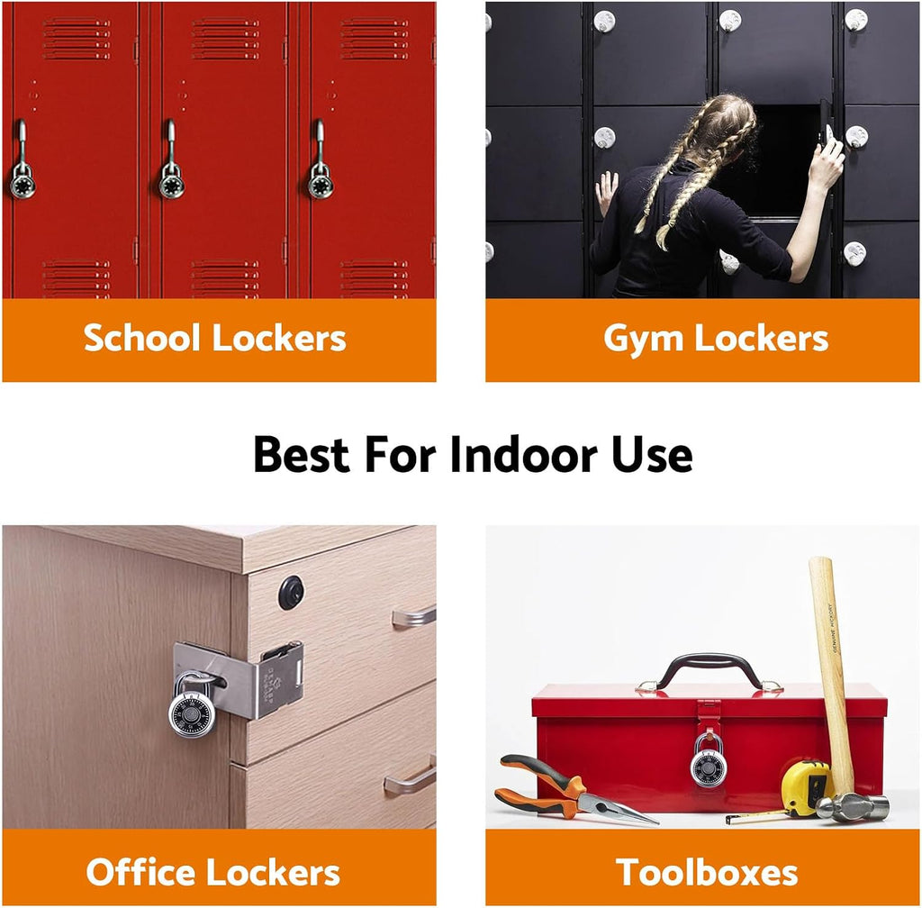 48 Pack 50 mm (2') Black Dial Combination Padlocks, Hardened Steel Shackle, Locker Keyless Combination Locks for Gym Lockers, School Lockers, Office Lockers, and Toolboxes
