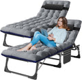 LILYPELLE Folding Outside Chaise Lounge Chair with Mattress, 5 Position Adjustable Patio Folding Lounge Chair Reclining Chairs Perfect for Sunbathing, Camping, Pool, Beach, Patio
