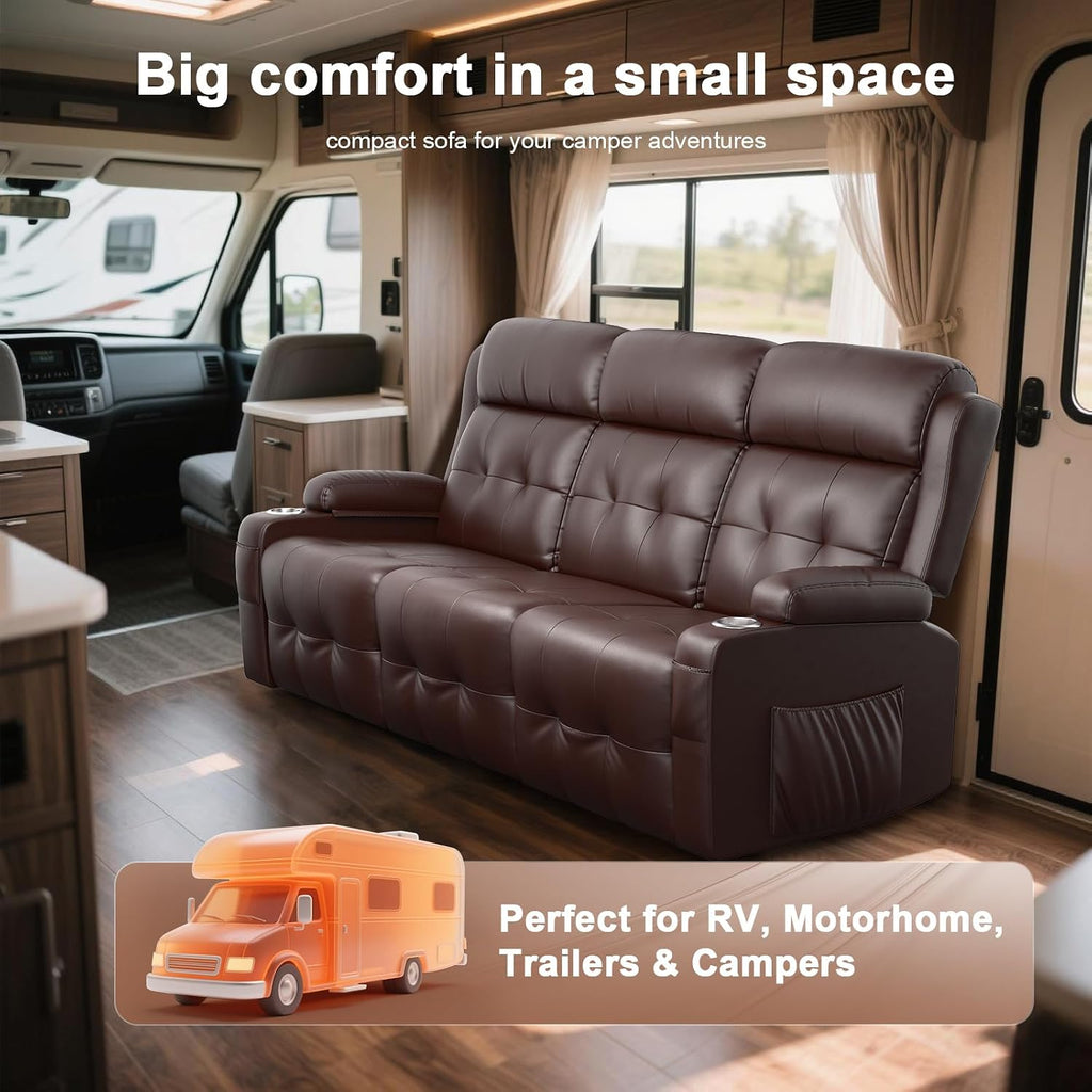 Recliner Sofa, Massage Flip Back Reclining Sofa 3 Seater Sets Heavy Weight Capacity, RV Loveseat Clearance, Recliner Couch with Storage, Cup Holders, Wall Hugger Couches for Living Room
