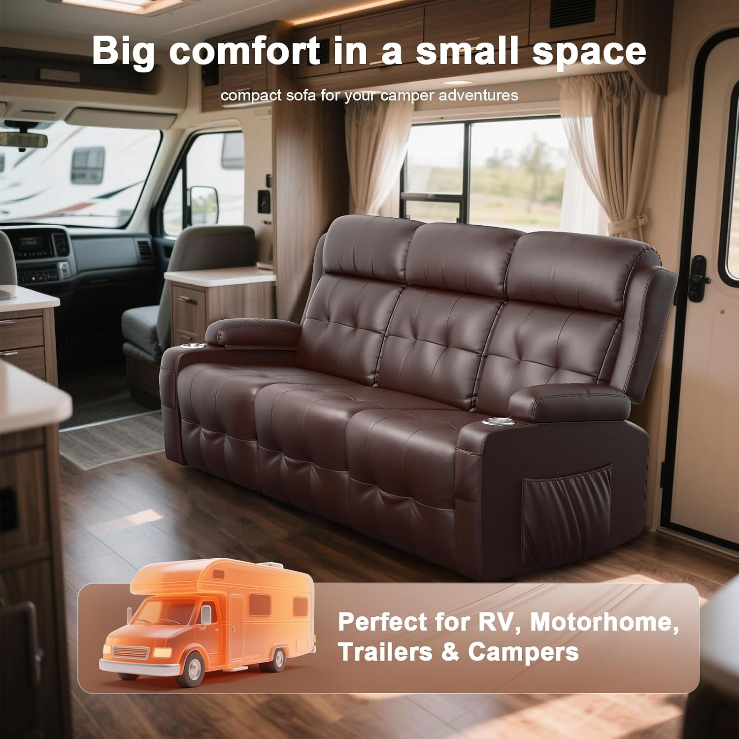 Recliner Sofa, Massage Flip Back Reclining Sofa 3 Seater Sets Heavy Weight Capacity, RV Loveseat Clearance, Recliner Couch with Storage, Cup Holders, Wall Hugger Couches for Living Room