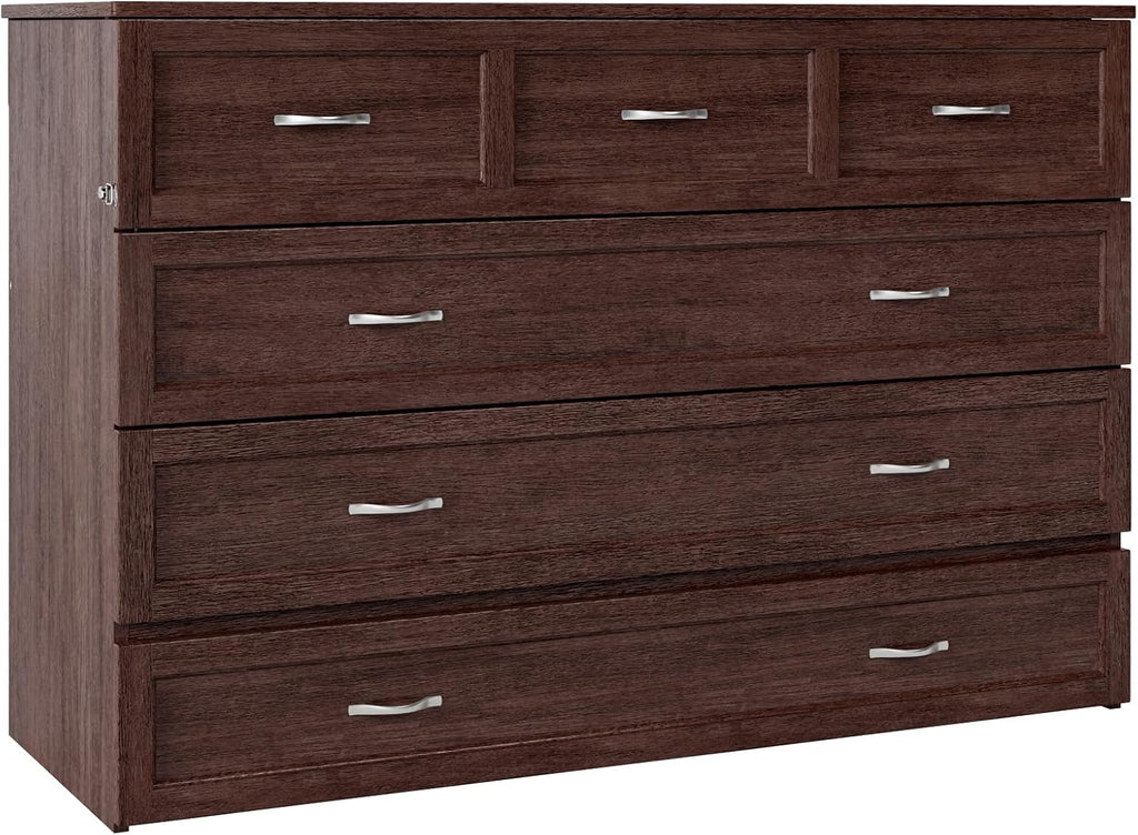AFI Deerfield Murphy Bed Chest with Charging Station, Queen, Burnt Amber