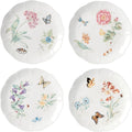 Lenox Dinnerware Set, Butterfly Meadow 4-Piece Dinner Plate Set, Service For 4, Porcelain Dinnerware With Scalloped Rim, Microwave And Dishwasher Safe, Dish sets, Home And Kitchen (Assorted, 4 Pieces)