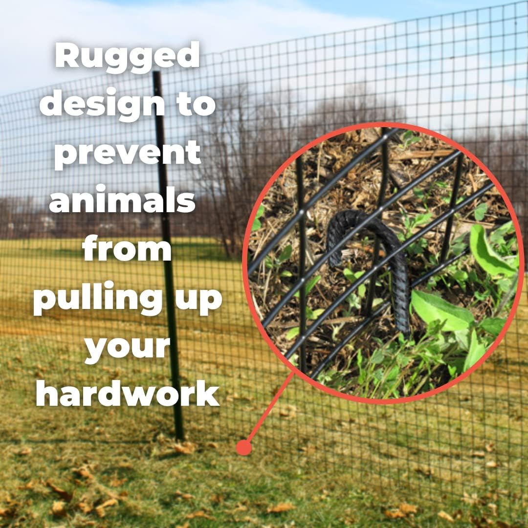 Deerbusters 18in Rebar Ground Stakes - Heavy Duty J Hook (100 Pack)
