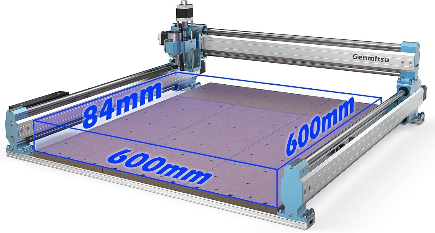 Genmitsu CNC Router Machine 4040-PRO + X-axis Extension Kit + Y-axis Extension Kit + 3pcs Threaded Inserts 2060 MDF Spoilboard