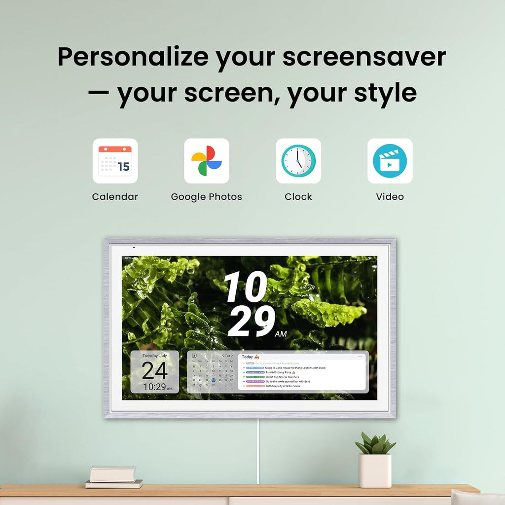 Apolosign 21.5-inch Digital Calendar & Smart Family Wall Planner, No Subscription, Calendar & Dashboard Dual-Mode System, Shared Touchscreen Display with Calendar Sync, Chore Charts & Family Scheduling Hub (Gray)