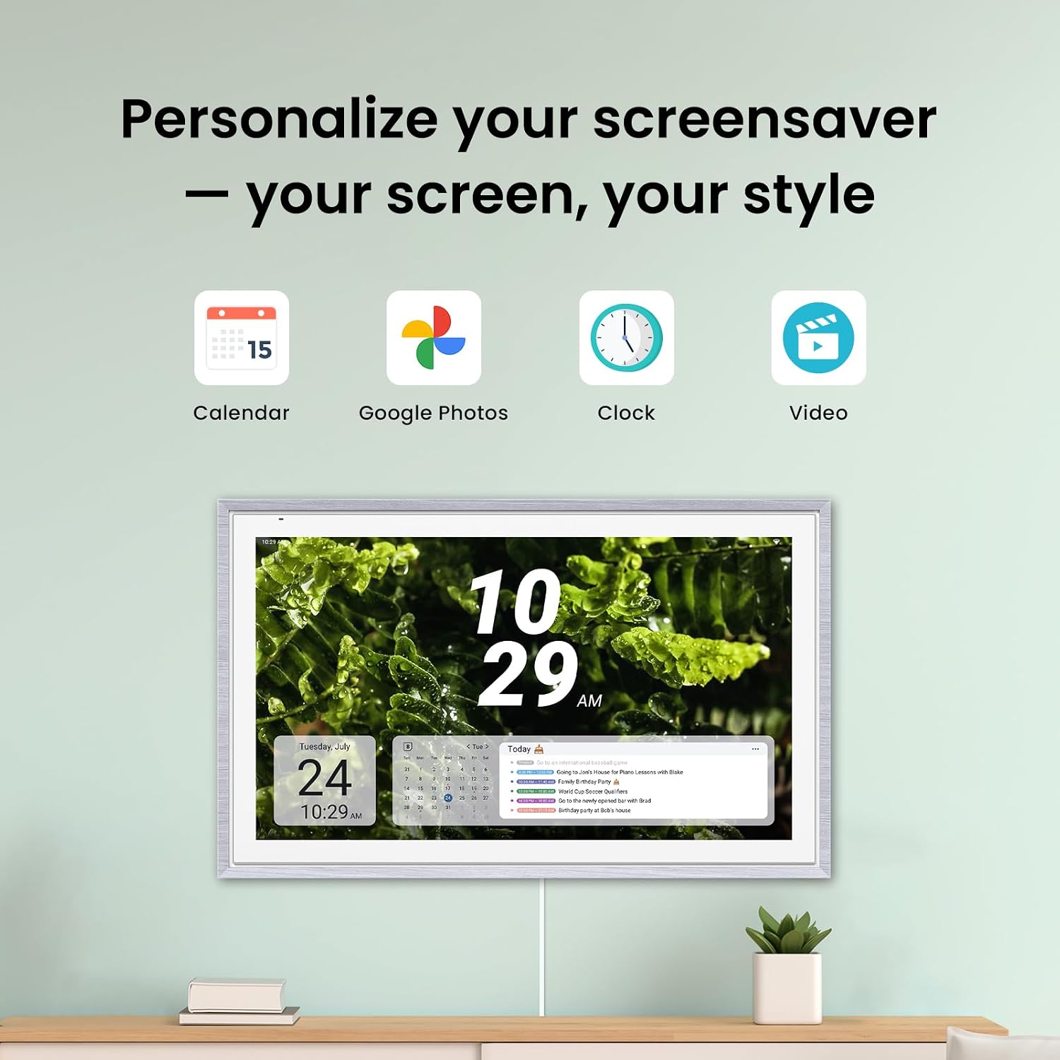 Apolosign 21.5-inch Digital Calendar & Smart Family Wall Planner, No Subscription, Calendar & Dashboard Dual-Mode System, Shared Touchscreen Display with Calendar Sync, Chore Charts & Family Scheduling Hub (Gray)