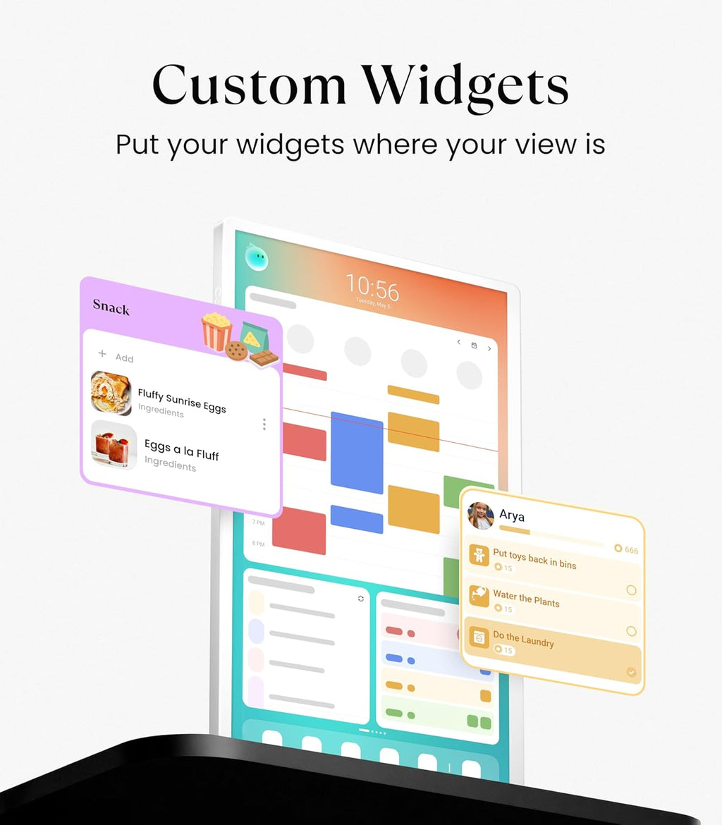 Cozyla Calendar Plus 2: 24' Smart Digital Calendar with Google Play Store | Customizable Dashboard, Electronic Touch Screen Wall Planner with Voice Agent, Chore Chart＆Reward, Meal Planner & Wall Mount