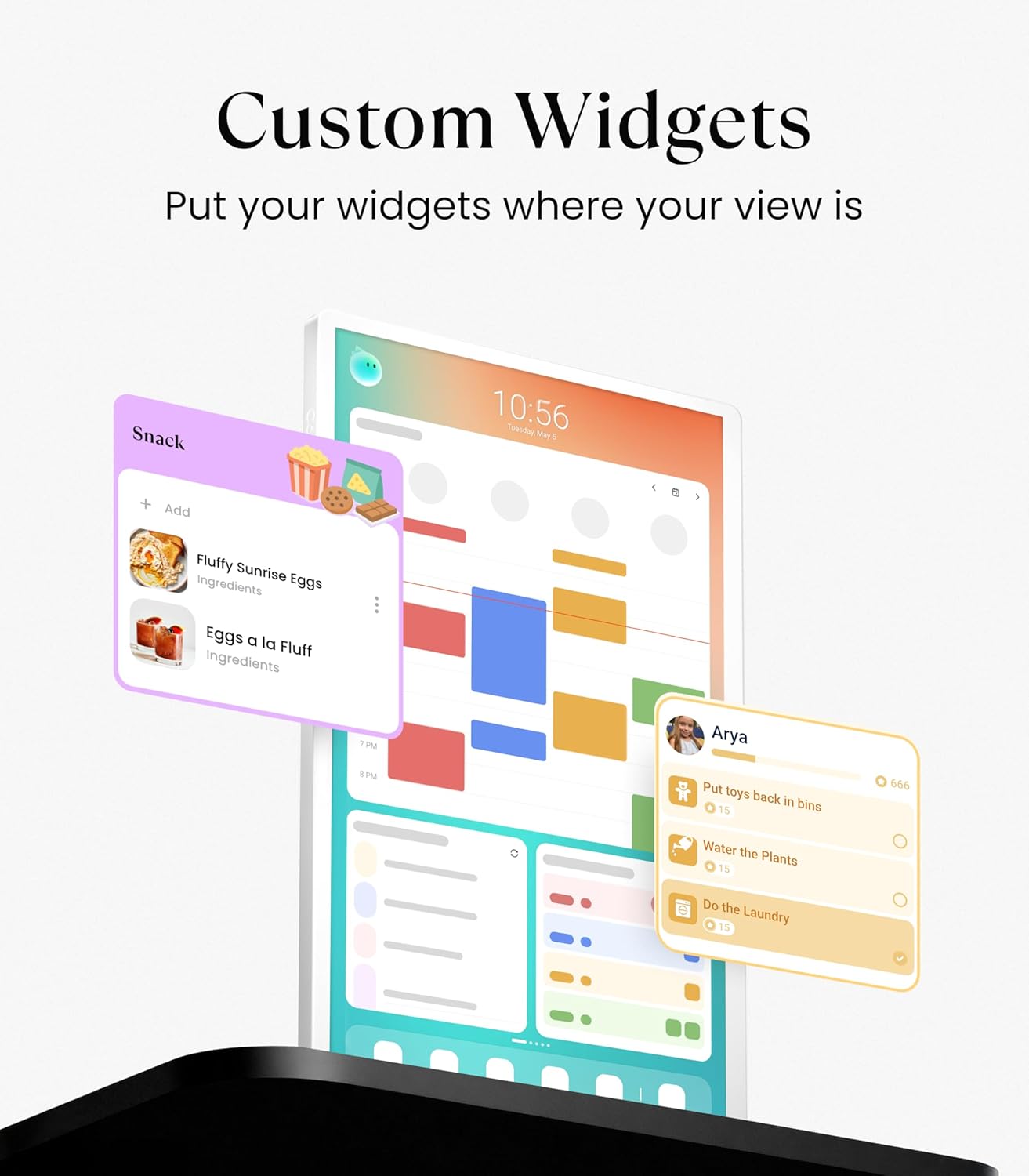 Cozyla Calendar Plus 2: 24' Smart Digital Calendar with Google Play Store | Customizable Dashboard, Electronic Touch Screen Wall Planner with Voice Agent, Chore Chart＆Reward, Meal Planner & Wall Mount