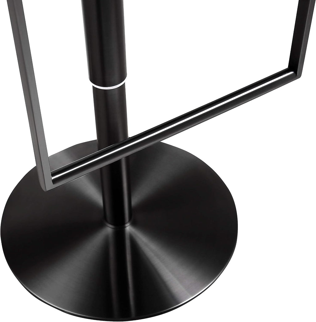 Tov Furniture Amalfi Black Performance Vegan Leather on Black Stool