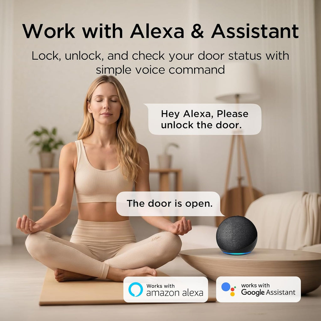 TCL Smart Deadbolt Lock, Fingerprint Keyless Entry Door Lock with Touchscreen Keypad, App Control, 8-Month Battery, WiFi Enabled, Front Door Locks Compatible with Alexa & Google Home, D2 Plus