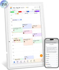 Digital Calendar Wall Touch Screen, 21.5 Inch Electronic Smart Calendar with Google Play & Multi-Calendar Sync, Electronic Planner & Chore Chart for Family Schedules Meal White