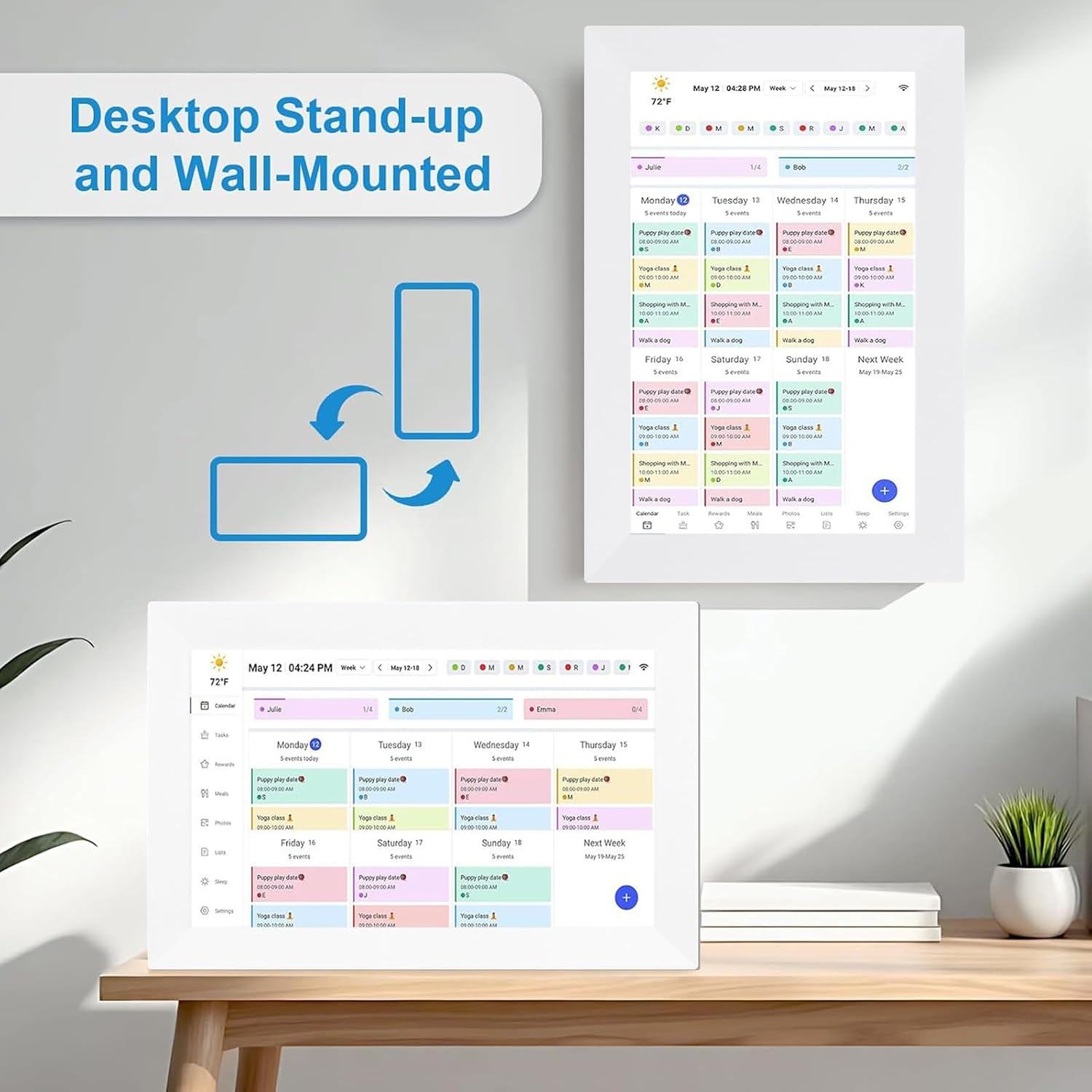 GOWENIC 10.1 Inch Smart WiFi Digital Calendar, Touchscreen Interactive Digital Planner Display, Family Schedules & Meal Planner for Seamless Scheduling (US)