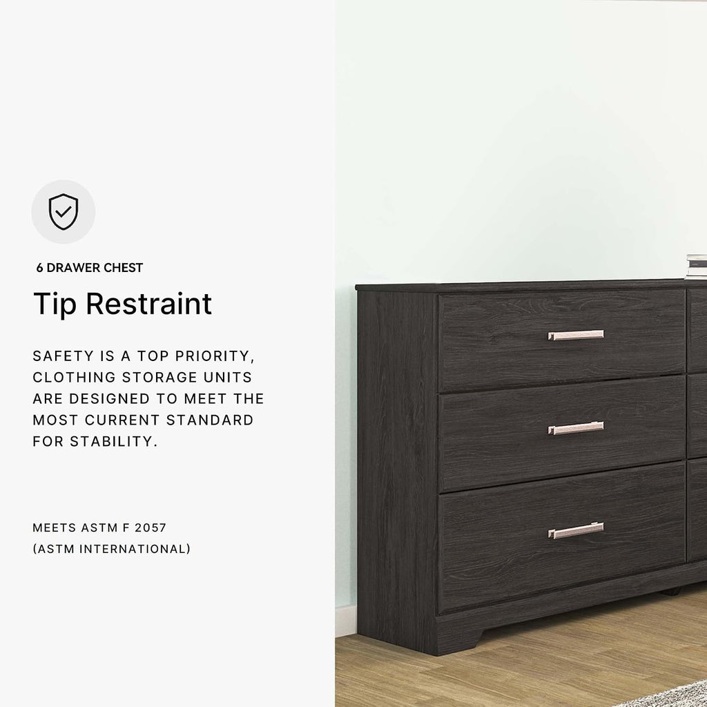 Signature Design by Ashley Belachime 6 Drawer Dresser, Black