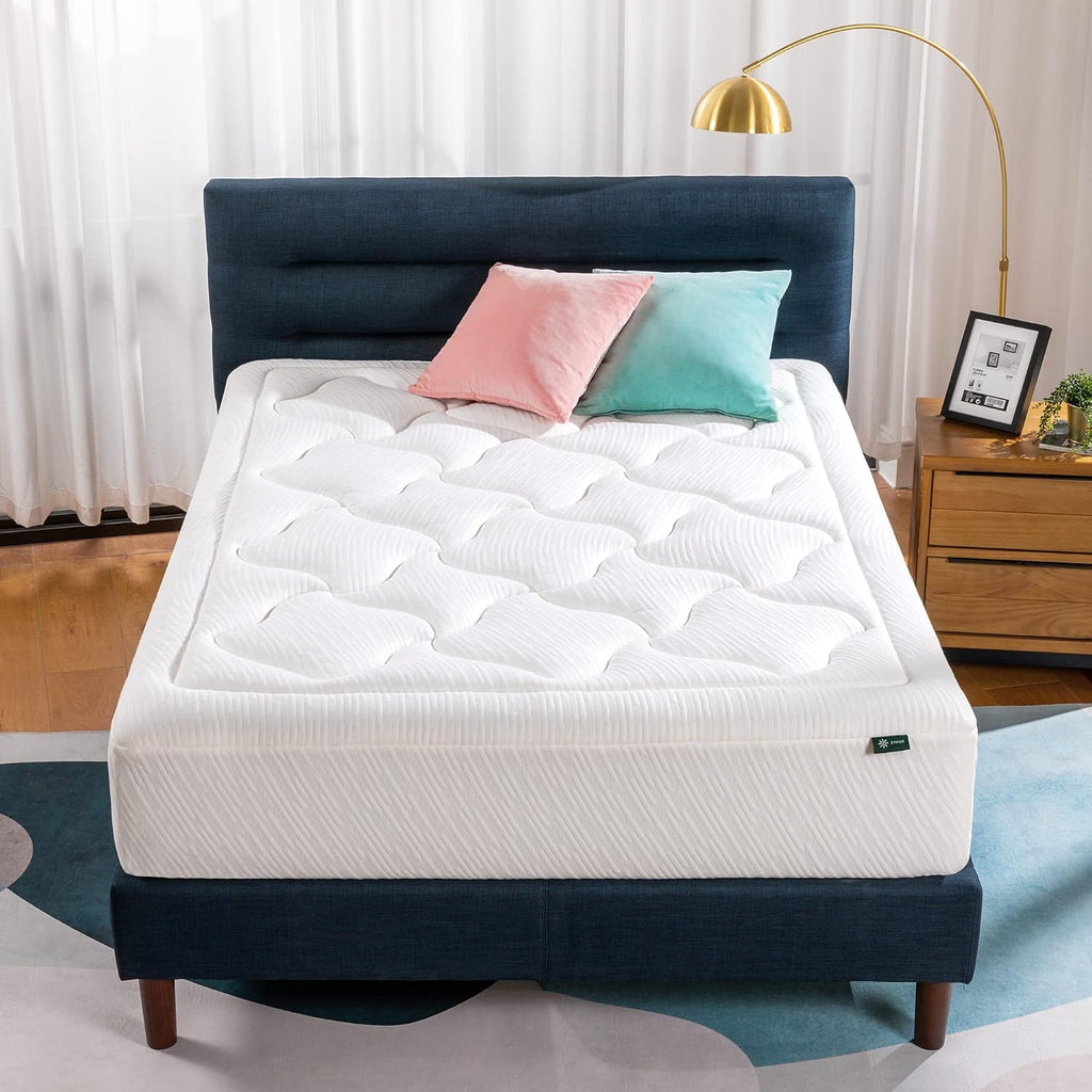 Zinus 12 Inch Cloud Memory Foam Mattress, Queen, Fiberglass Free, Pressure Relieving, Mattress in A Box, CertiPUR-US Certified, White