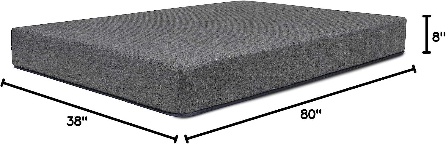 DREAMFOAM Brooklyn Bedding Copperflex Essential 8' Gel Memory Foam Mattress with Stain Protection, Twin XL |Made in Arizona