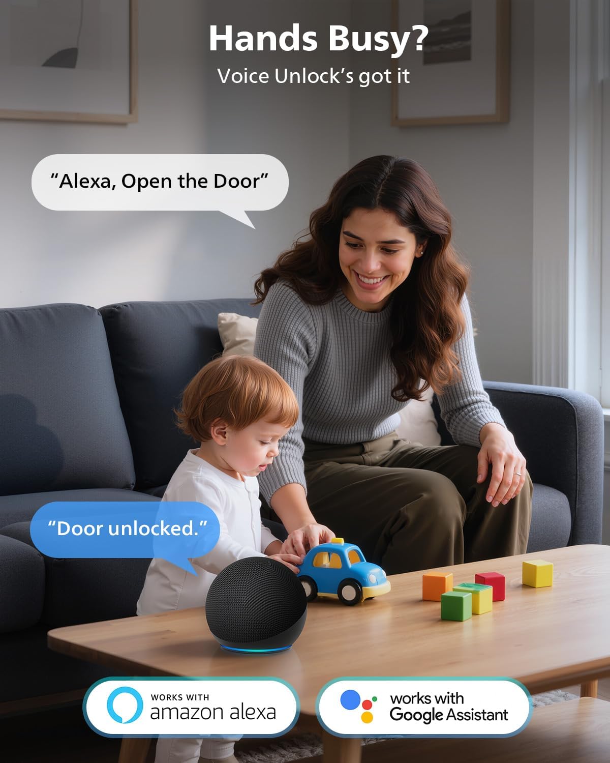 Philips Wi-Fi Smart Lock with Handles, WiFi Keyless Entry Front Door Lock Set, Keypad Deadbolt with Handle App Fingerprint Code Unlocking, Auto Locking, Built-in WiFi, Remote Control & Voice Unlock