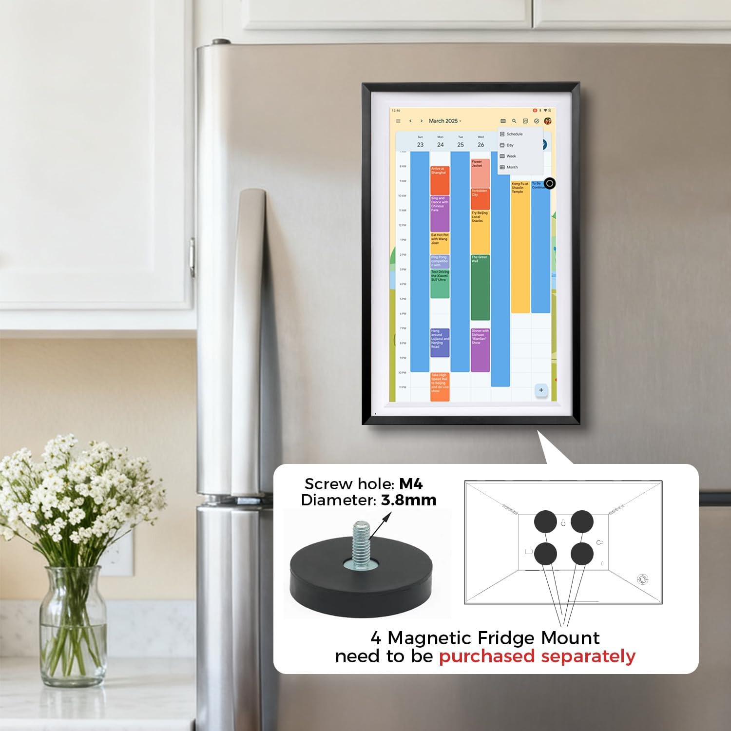 15.6' Smart Display with Google Calendar,Google Play,No Subscription,Black | Anti-glare FHD touchscreen,Photo Frame,Android Apps,Built-in Battery,Stylus pen,Voice Assistant,Home Hub,Streaming,Wall&Desk