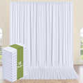 12 Panels 5x14ft White Backdrop Curtains for Parties, Wrinkle Free Polyester White Photo Backdrop Drapes 14 ft Long Back Drop Cloth for Wedding Birthday Photography Background Party