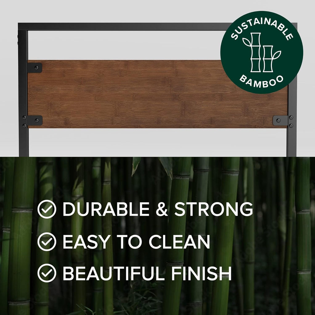 ZINUS Suzanne Bamboo and Metal Daybed, Mattress Foundation with Steel Slat Support, Easy Assembly, Twin, Chestnut Brown