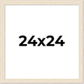 24x24 Frame Barnwood White Solid Wood Picture Frame Width 1.5 Inches | Interior Depth 0.5 Inches | Whitewashed Distressed Frame with UV Acrylic, Foam Board Backing & Hanging Hardware