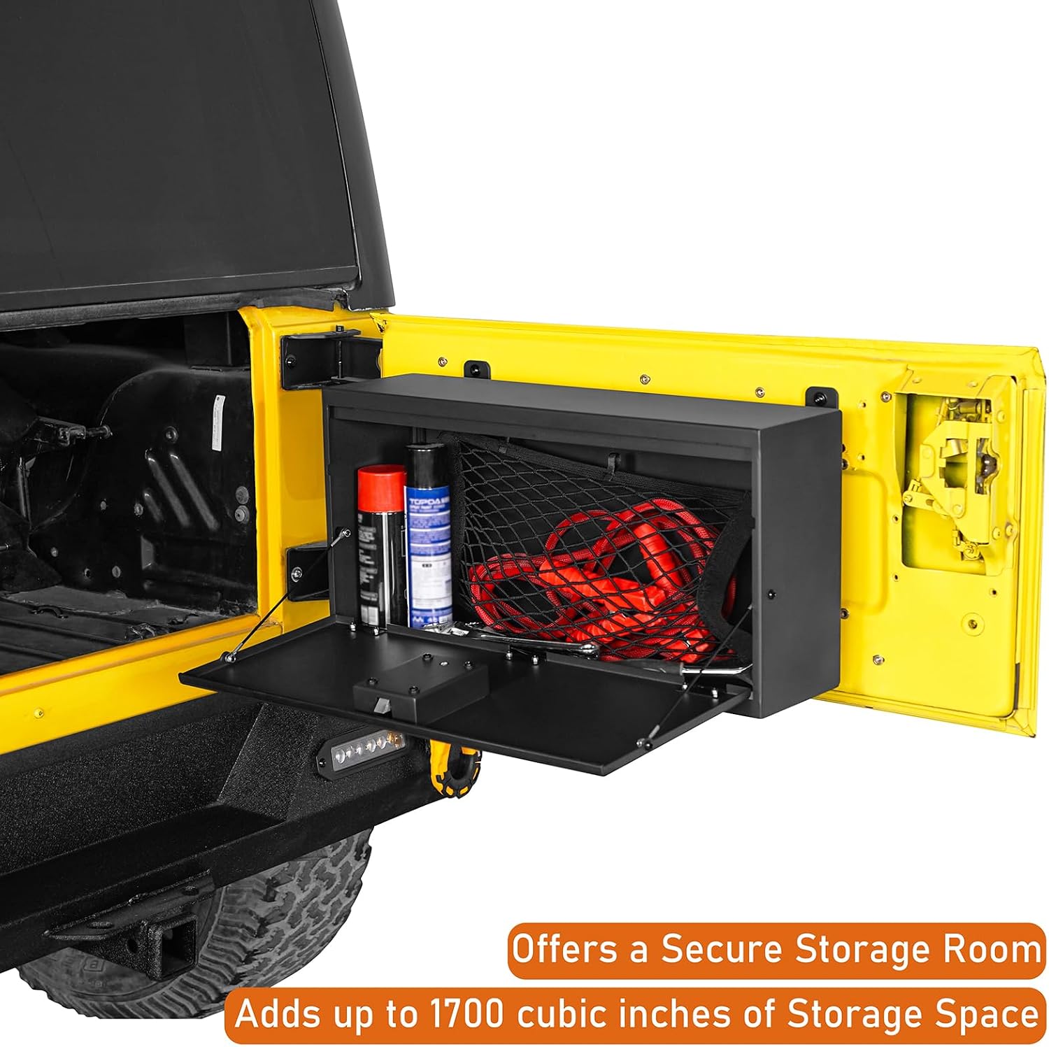 Hooke Road Wrangler TJ Tailgate Storage Lock Box Table Organizer for Jeep Wrangler TJ 1997 1998 1999 2000 2001 2002 2003 2004 2005 2006