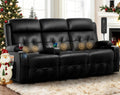 Recliner Sofa, Massage Reclining Sofa 3 Seater Sets Heavy Weight Capacity, RV Loveseat Clearance, Recliner Couch with Storage, Cup Holders, Wall Hugger Couches for Living Room