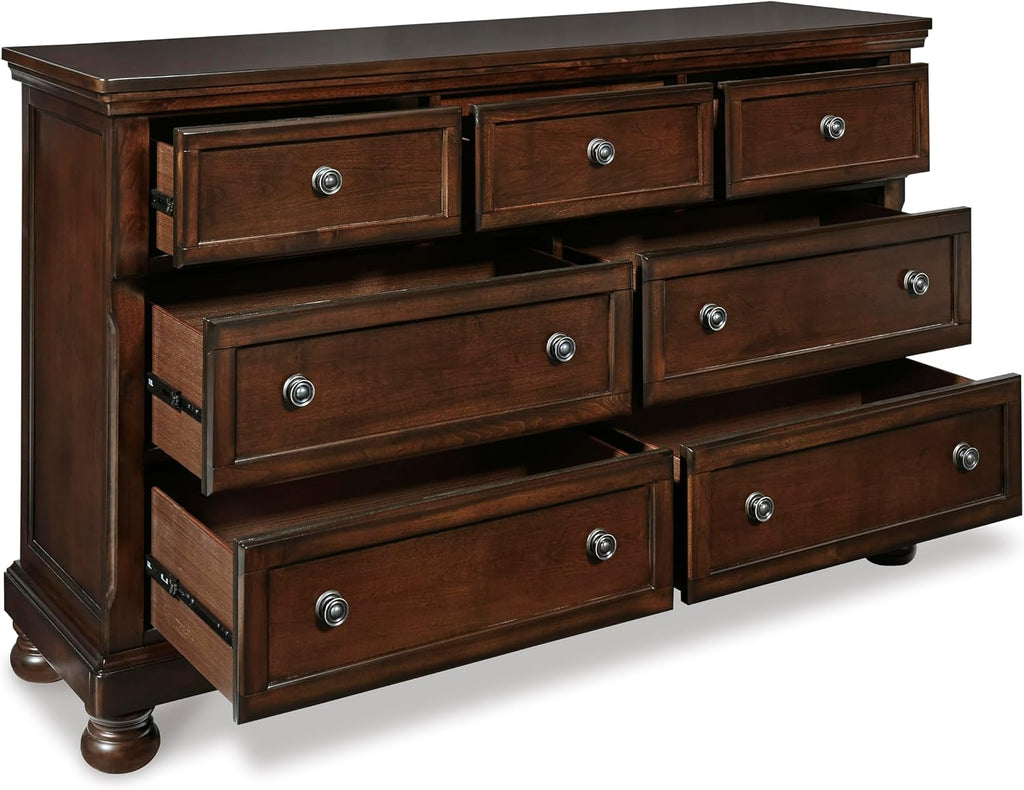 Signature Design by Ashley Porter Traditional 7 Drawer Dresser, Dark Brown