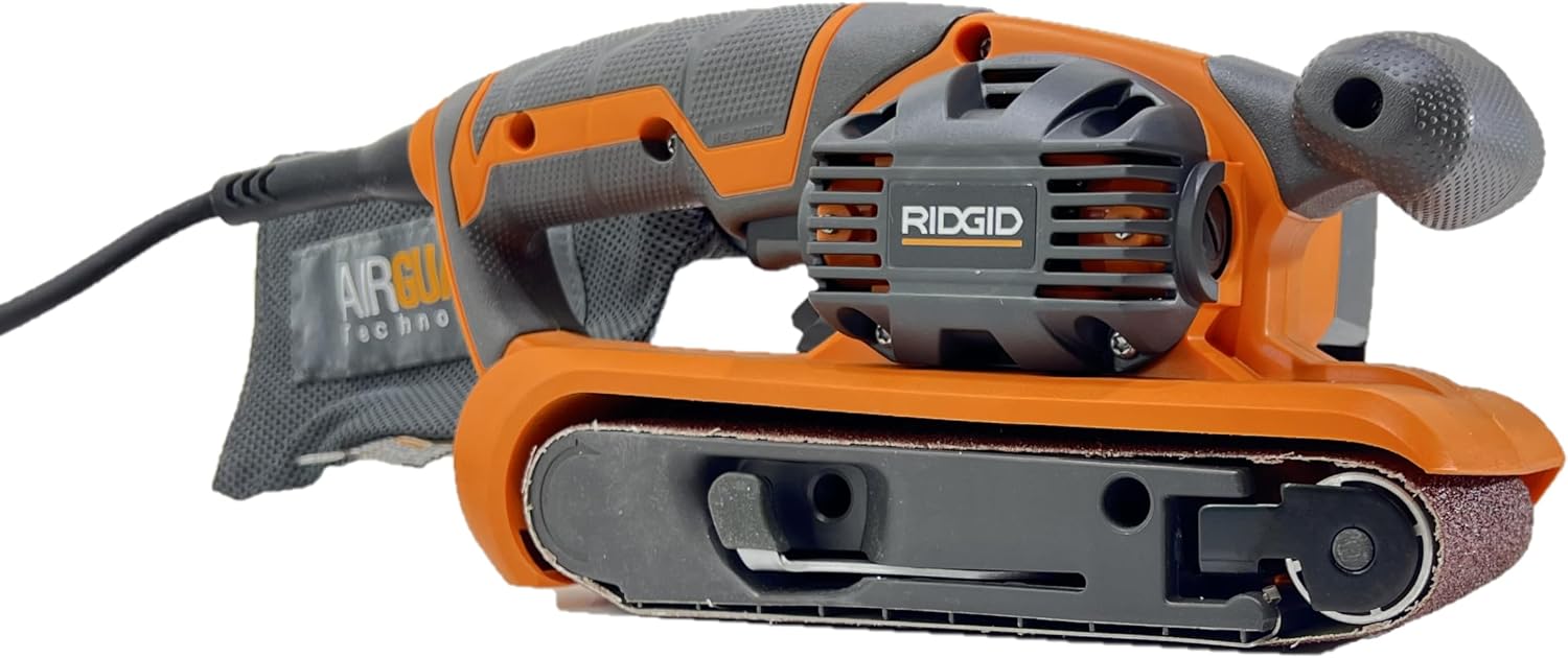 Ridgid 6.5 Amp Corded 3 in. x 18 in. Variable Speed Belt Sander with AIRGUARD Technology, R27401, (Bulk Packaged, Non-Retail Packaging) (Renewed) | Not eligible for the Lifetime Service Agreement - (Renewed)