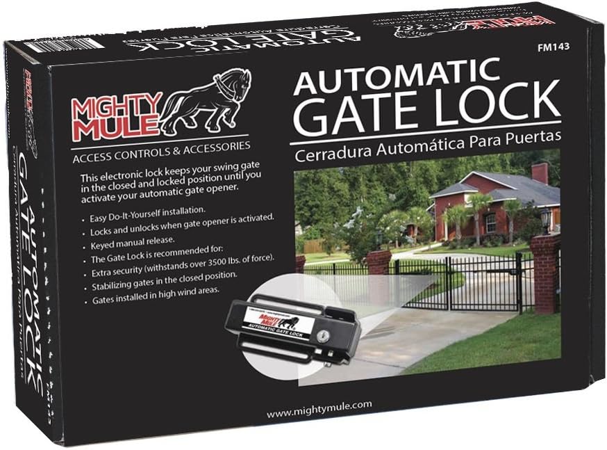 Automatic Gate Lock (FM143) for Mighty Mule Automatic Gate Openers , Black