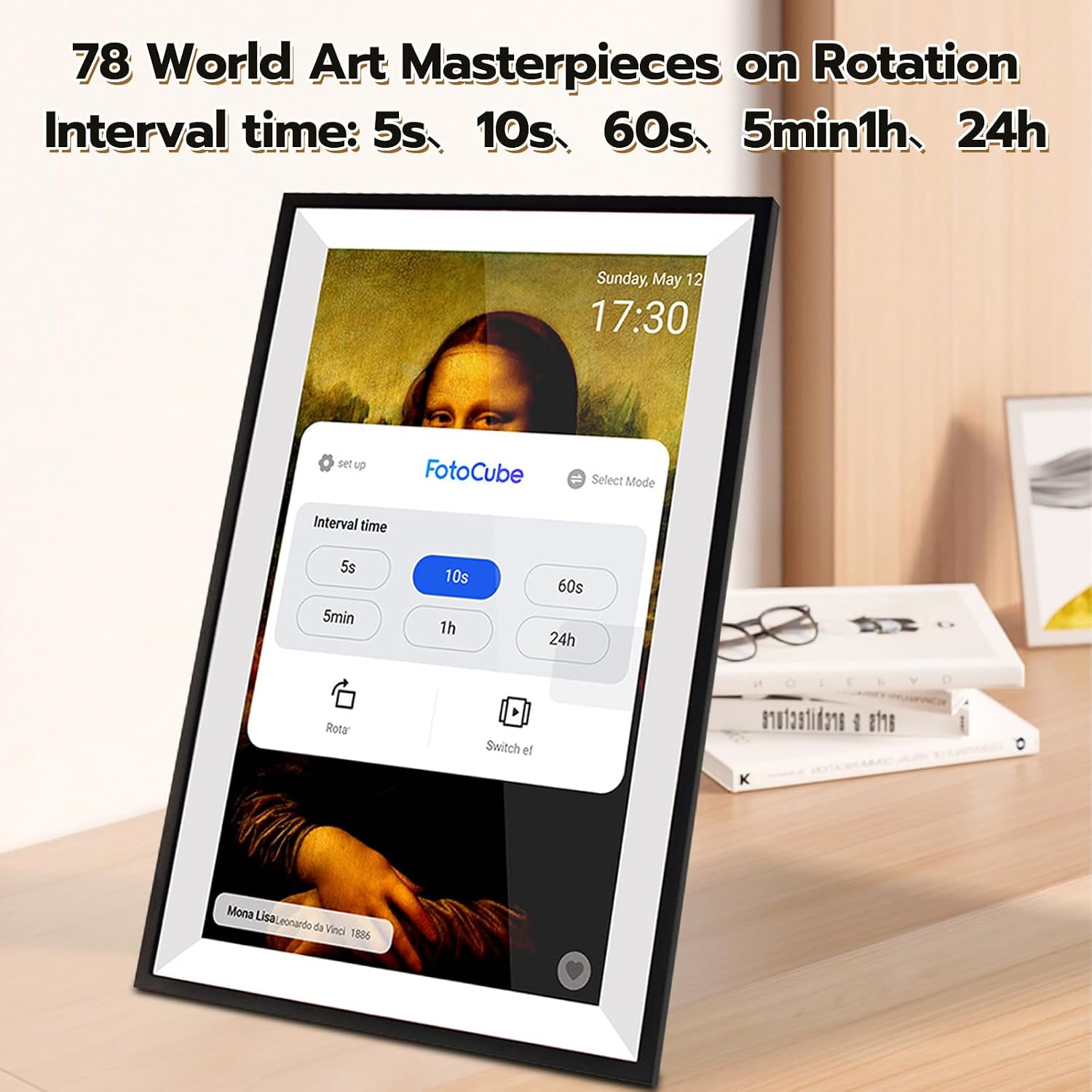 eLinkSmart 15.6' Touchscreen Smart Family Planner, AI Photo Frame with Old Photo Restoration, Digital Calendar, Art Gallery, Google iCloud Sync, SD Card Offline Playback, App-Controlled