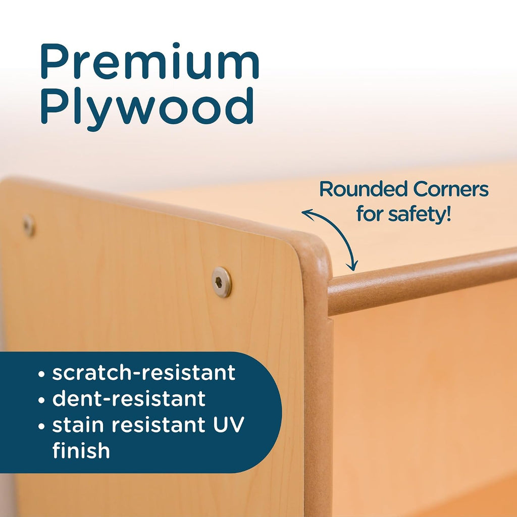 Children's Factory Value Line Narrow 3-Shelf Toddler Bookshelf and Toy Organizer Shelves for Daycare, Playroom, Preschool