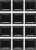 TrueCraftware- 7-1/4' x 7-1/4' Square Plate Classic Black Dinnerware Melamine Set of 12- Dishwasher Safe Reusable Dinner Plates Durable Lightweight Dinnerware for Dinner Dishes