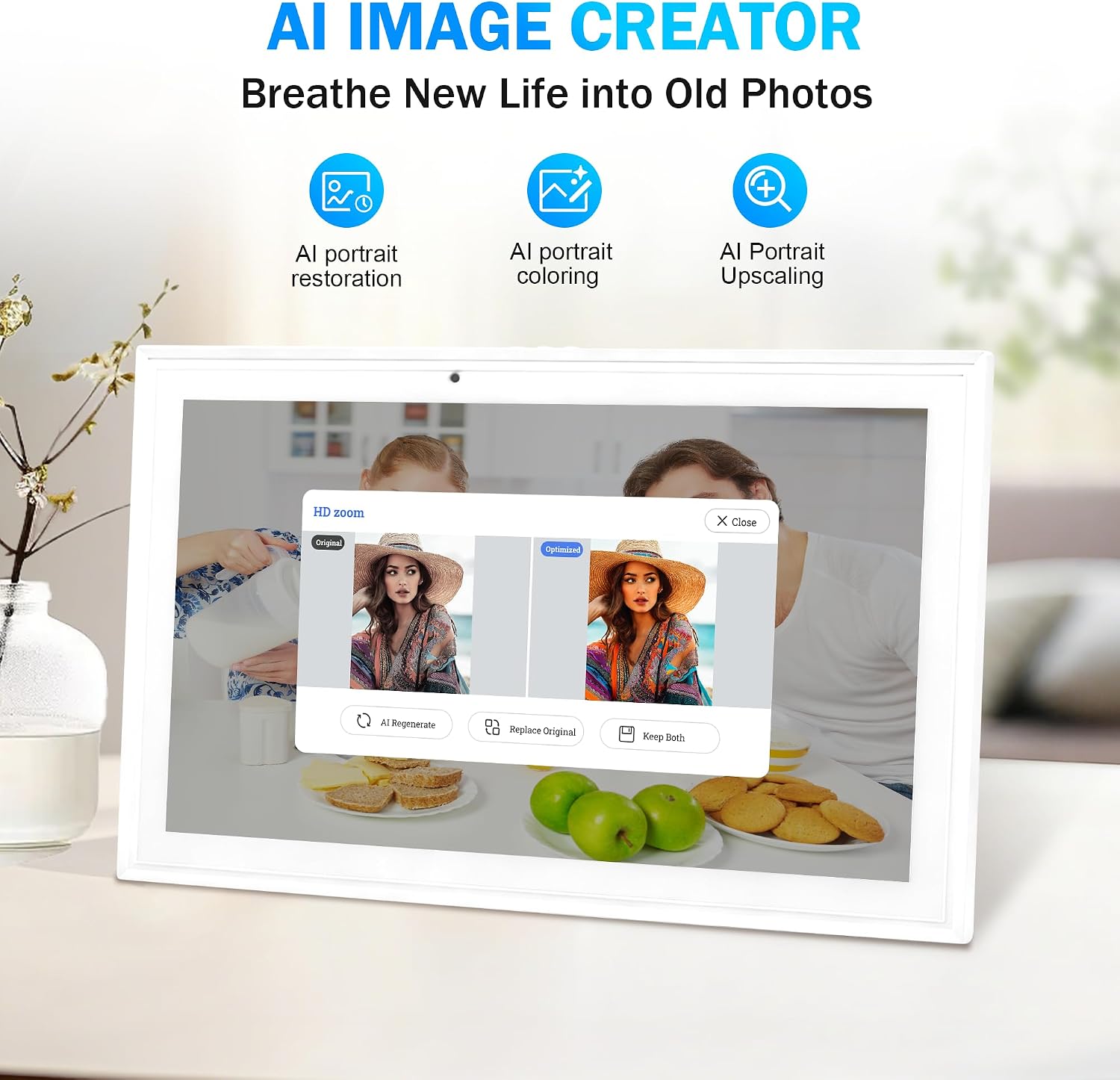 Digital calendar, 15.6 Inch Wifi Digital Calendar Chore Chart, 1920 * 1080P Full HD Touch screen Display for Family Meal Planner,Schedules, Photos, and Family Organization (15.6 inch) (White 15.6 inch)