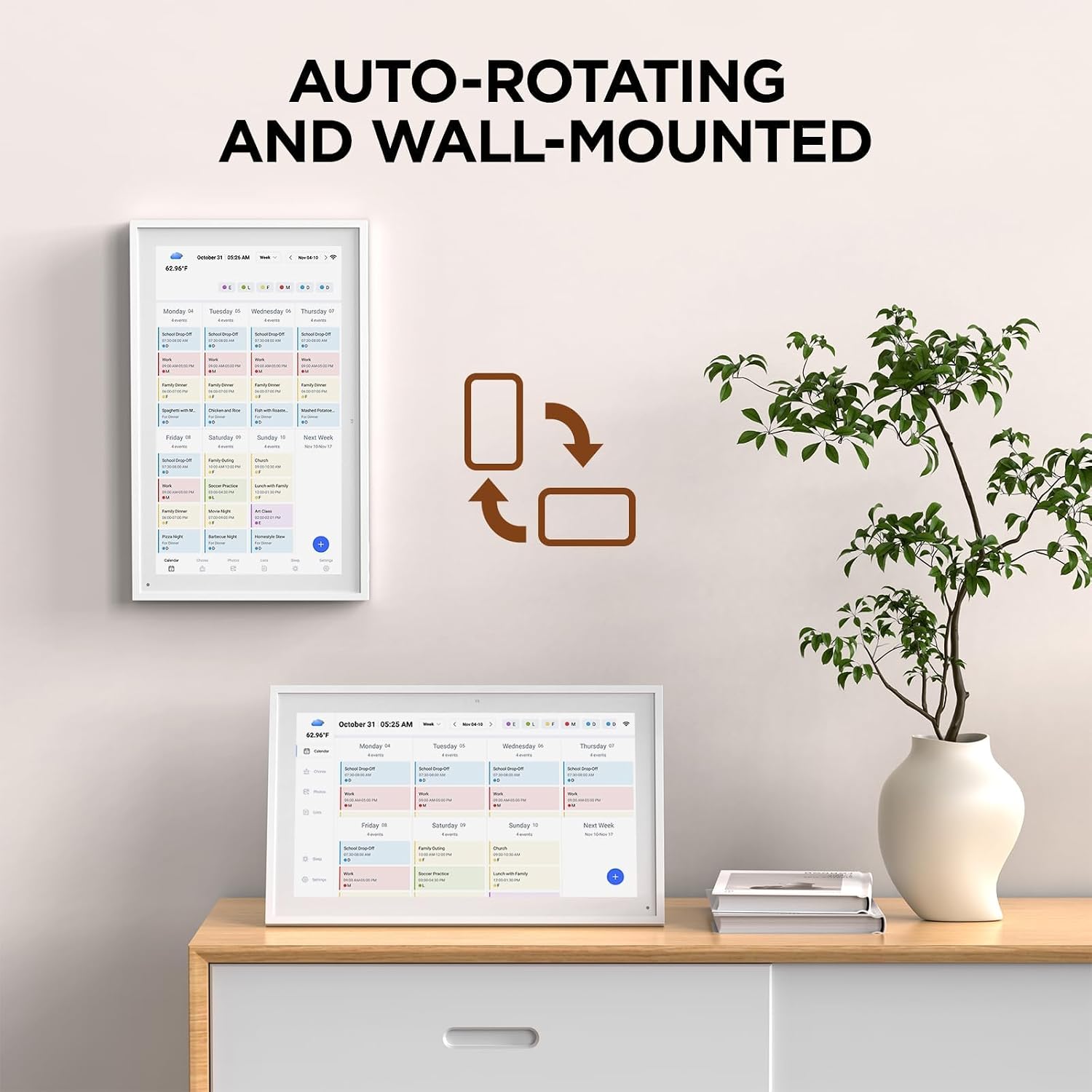 Mezed 15.6' Smart Digital Calendar, Meal Schedule, Duty Chart, HD Smart Touch Screen Home Interactive Electron Calender