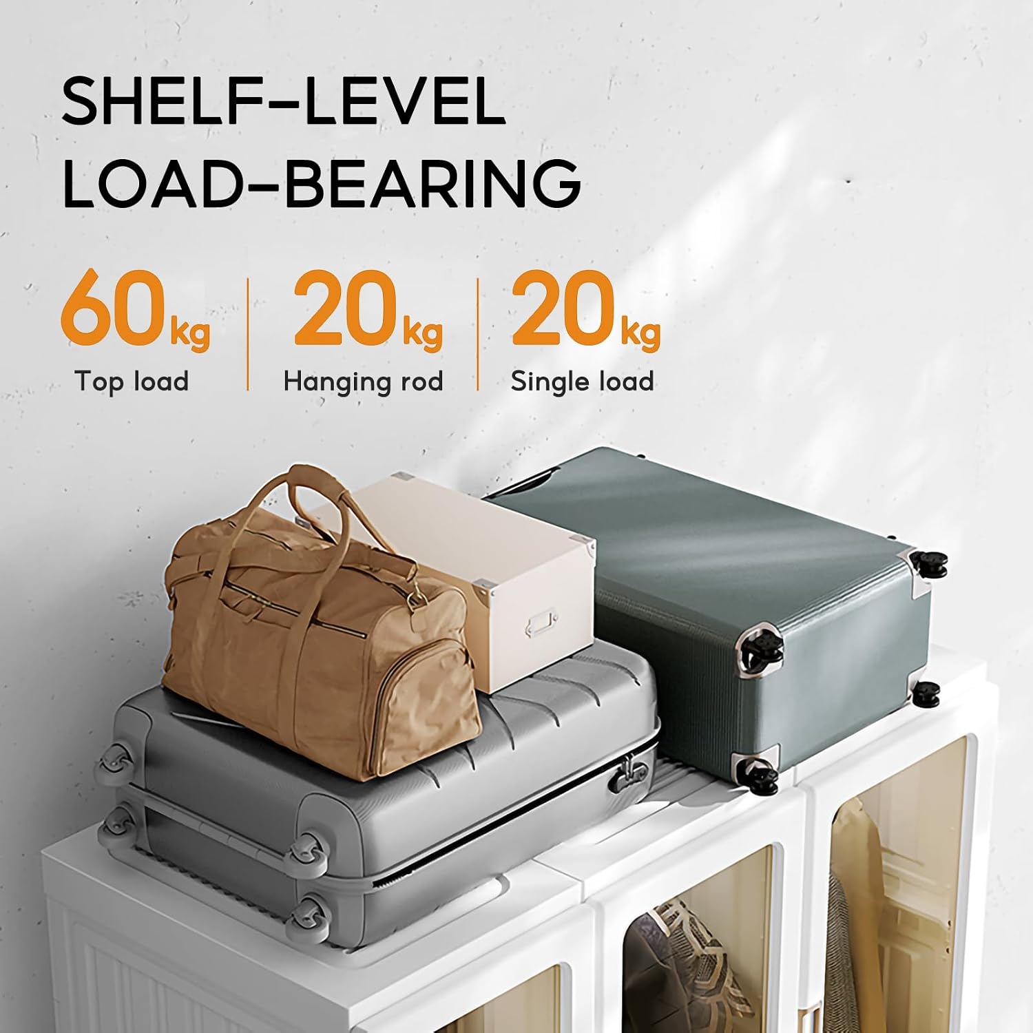ANTBOX Portable Wardrobe Closet Storage Organizer for Clothes,Transparent Door Panels,Suitable for Living Room, Bedroom,Plastic Wardrobe with Magnetic Door and Easy Assembly 15 Cubes