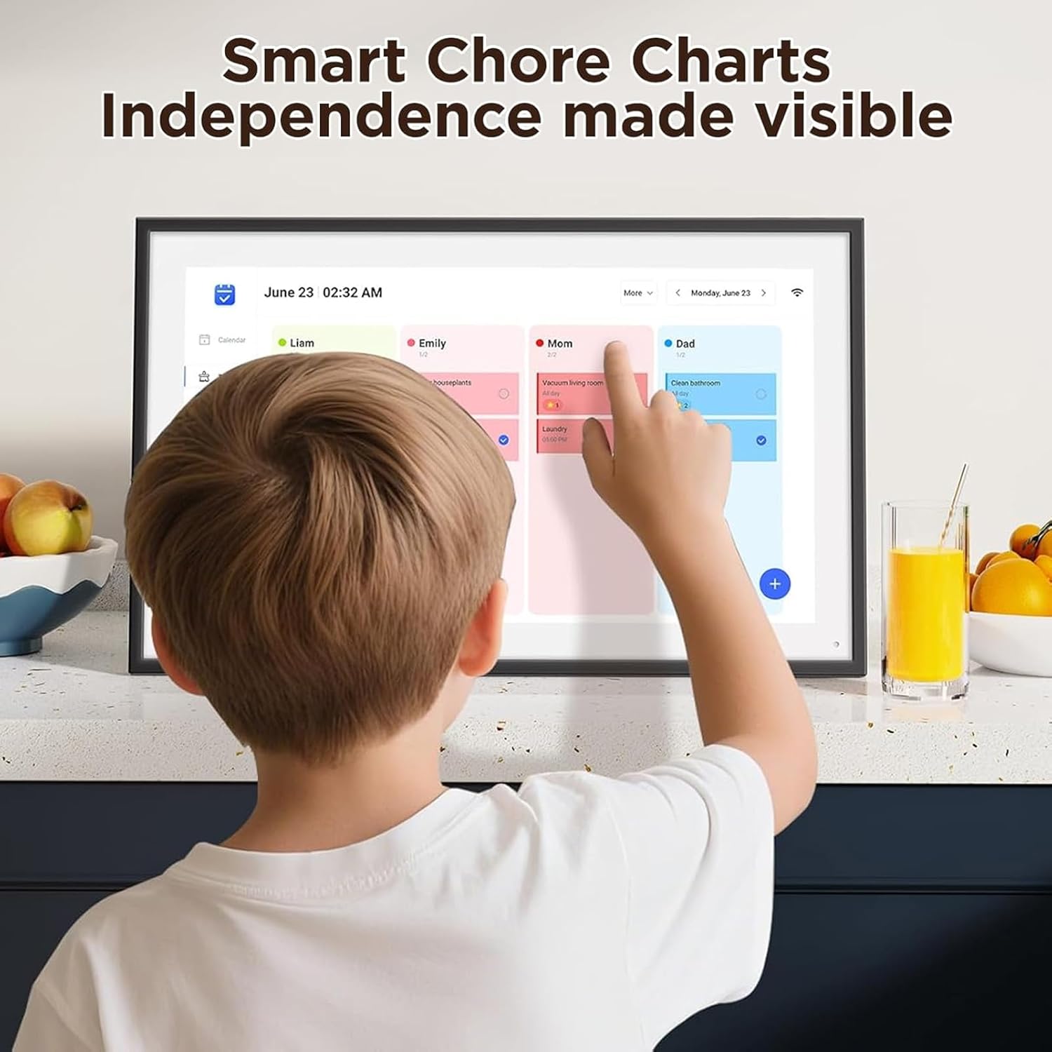 CUIFATI Smart Digital Calendar, 10.1 in Electronic Calendar & Chore Chart with 1280x800 HD Touchscreen, Weekly and Monthly Family Planner for Home Organization, WIFI