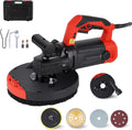 7 Inch Concrete Surface Grinder, with Dust Collector Floor Grinder, 6 Speed Adjustments, 2200W 0-4800RPM, 90° Seamless Floor Grinder Kit, for Concrete Cement Granite Marble