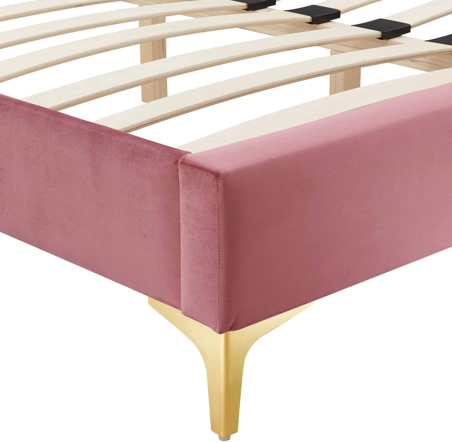Modway MOD-6305-DUS Sutton Twin Performance Velvet Bed Frame, Dusty Rose