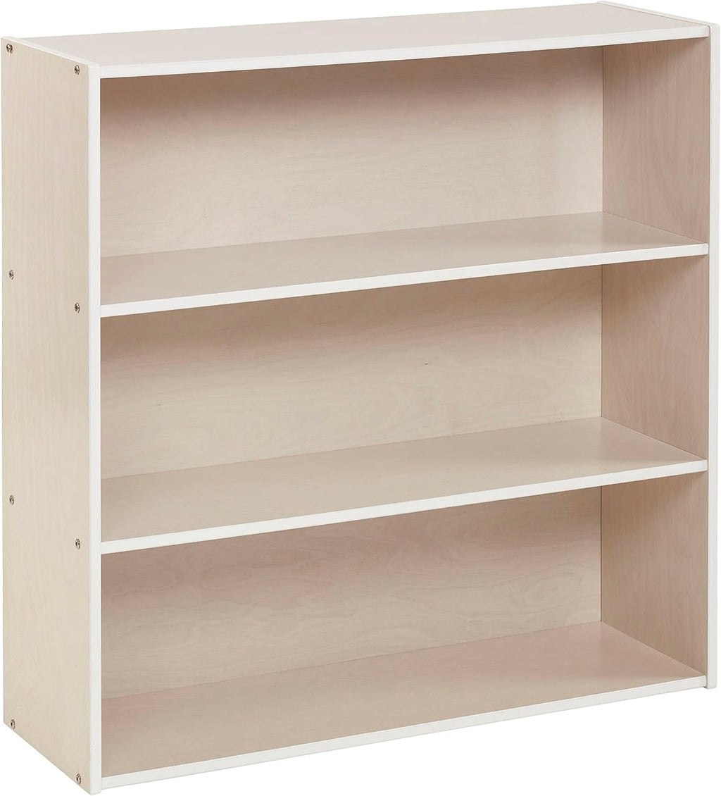 ECR4Kids Birch Streamline 3-Shelf Storage Cabinet, 36in High, Bookcase for Classroom and Playroom, White Wash