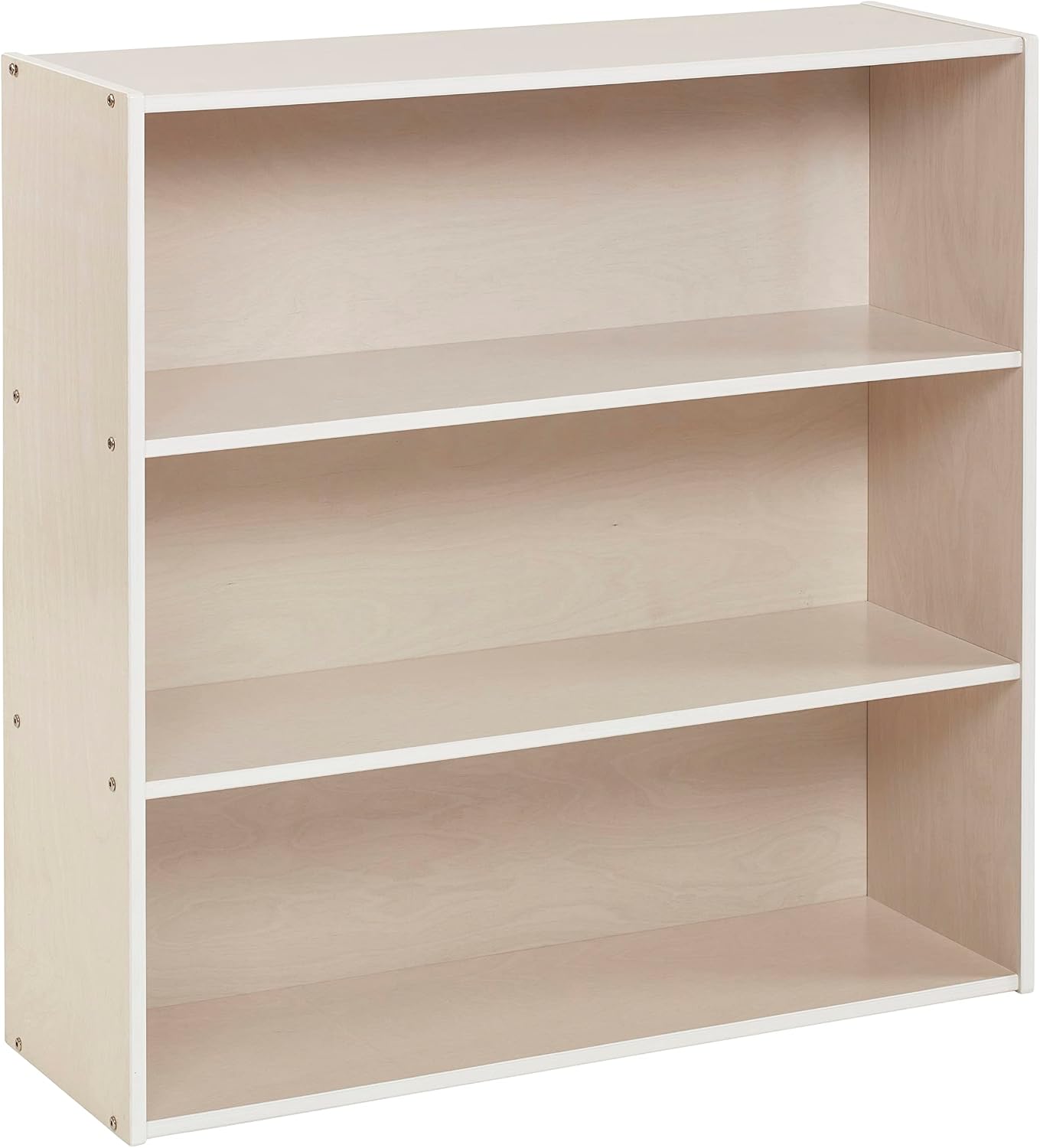 ECR4Kids Birch Streamline 3-Shelf Storage Cabinet, 36in High, Bookcase for Classroom and Playroom, White Wash