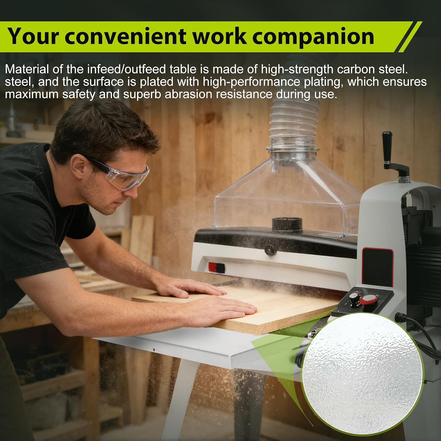 Folding Infeed/Outfeed Tables,For Compatible with JWDS-2244 Drum Sander,22-inch Desktop-Drum Sander Infeed Outfeed Effortless,Efficient Work, Easy As Well,Compatible with Part Number: 723541