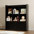 Housoul 8 Cube Kids Bookshelf with Fabric Drawers, 3-Tier Wooden Open Shelf Bookcase, Freestanding Book Shelves, Kids Bookcase Cubby Storage Organizer for Bedroom, Living Room, Office, Black