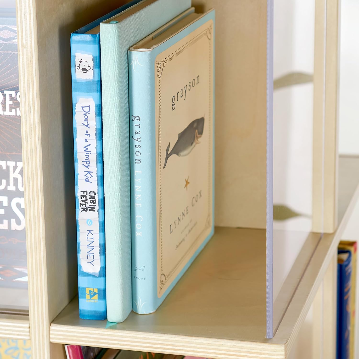 Guidecraft Floor Standing Rotating Book Display: Spinning Bookshelf Tower for Classroom, Kids Playroom, Library | Revolving Bookcase w/Acrylic Windows, Birch Plywood Montessori Storage Furniture