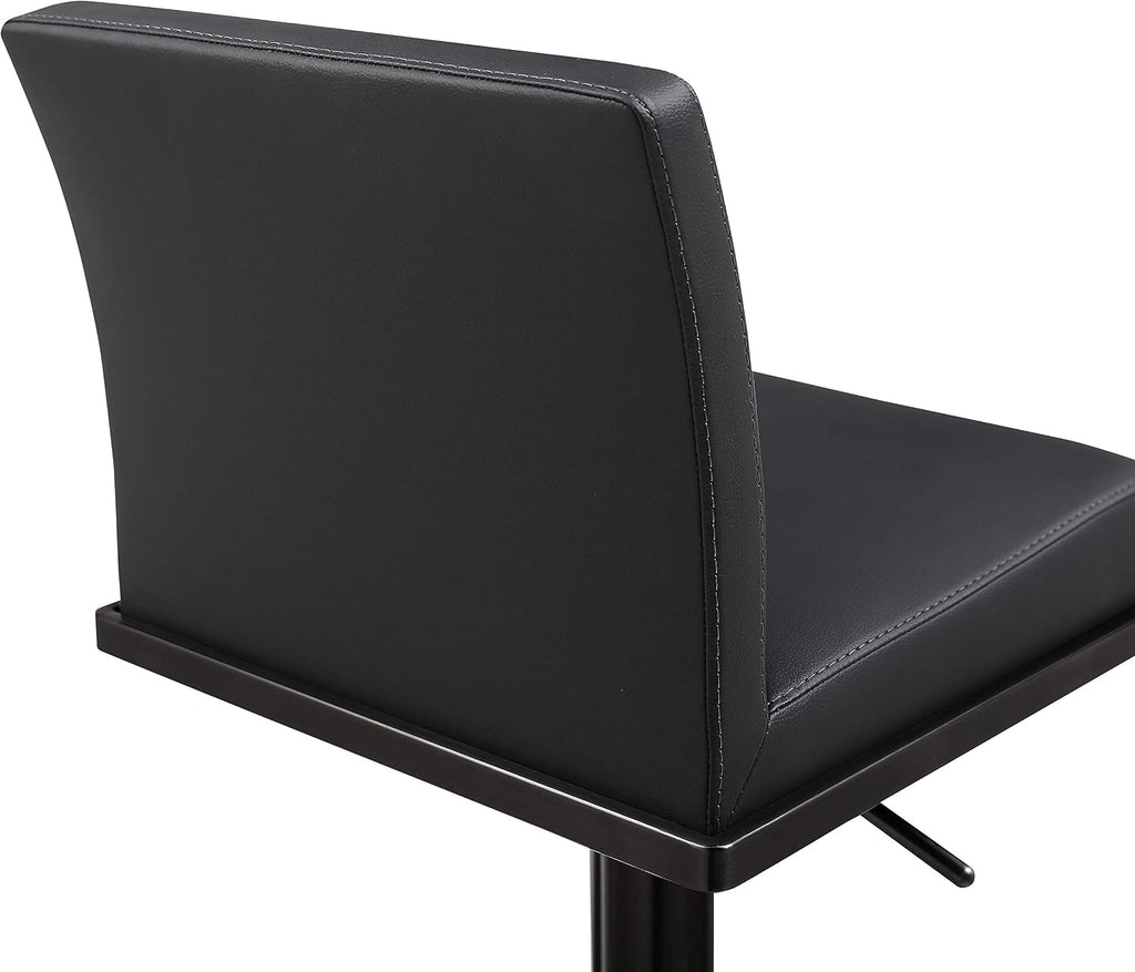 Tov Furniture Amalfi Black Performance Vegan Leather on Black Stool