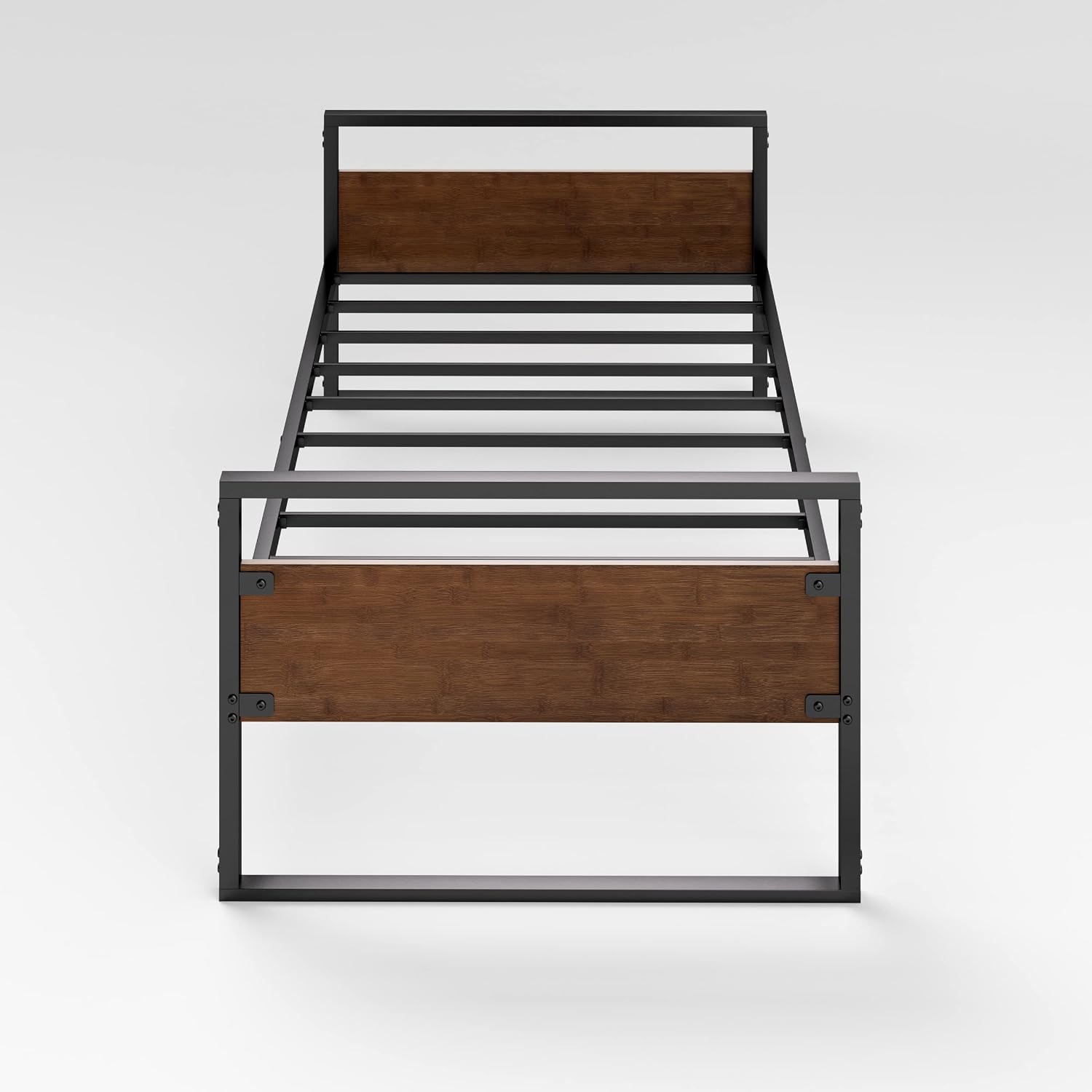 ZINUS Suzanne Bamboo and Metal Daybed, Mattress Foundation with Steel Slat Support, Easy Assembly, Twin, Chestnut Brown