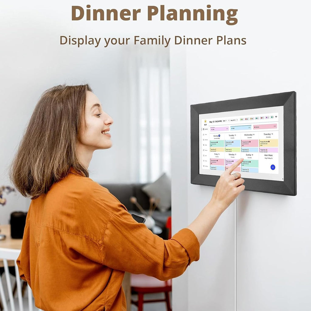 Pomya WiFi Smart Digital Calendar, 10.1 Inch Touchscreen Interactive Display with 2 Way Sync, for Family Schedule Chore Chart Meal Plan Wall Mounted Desktop (US)