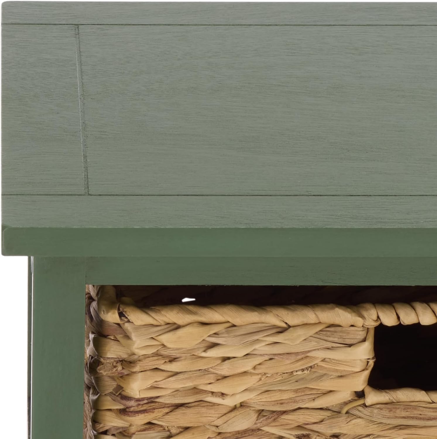 SAFAVIEH Furniture - Vedette 5-Basket Storage Tower - Dusty Green - Solid Wood - Coastal Basket Tower Design - Ideal for Entryway, Living Room, 17.5' W x 13.5' D x 46' H - Fully Assembled (AMH5739J)