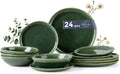 AmorArc Ceramic Dinnerware Sets,Handmade Reactive Glaze Stoneware Plates and Bowls Sets,Highly Scratch Resistant | Dishwasher & Microwave Safe Dishes Set,Service for 8 (24pc)